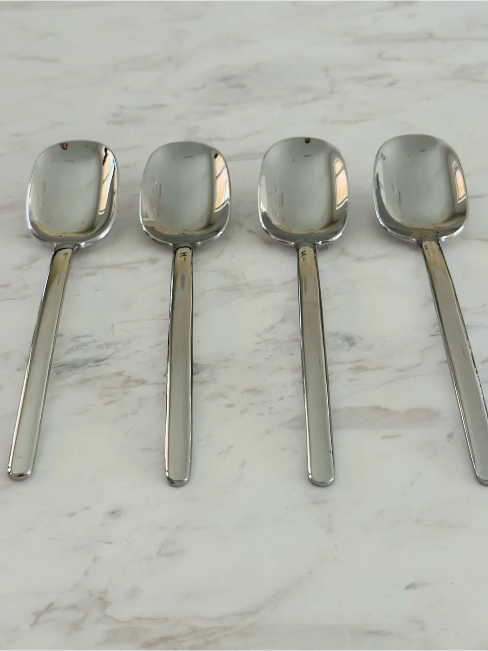Mikasa Zena Stainless Steel Silver Soup Spoons Set of 4